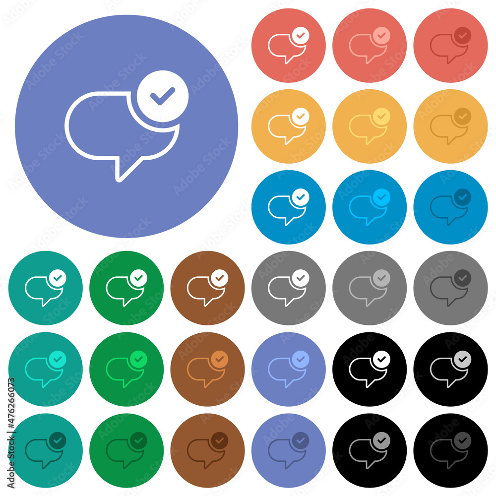 Poster message sent round flat multi colored icons