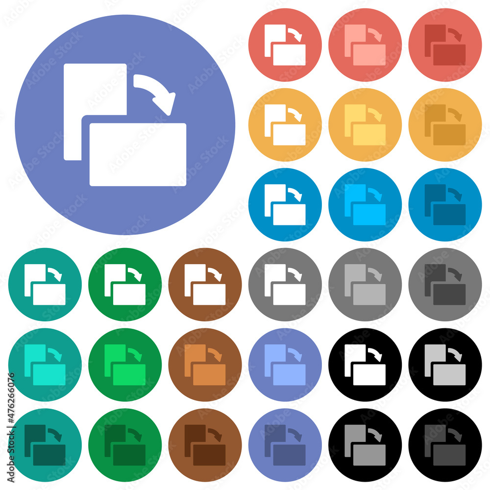 Poster rotate right solid round flat multi colored icons