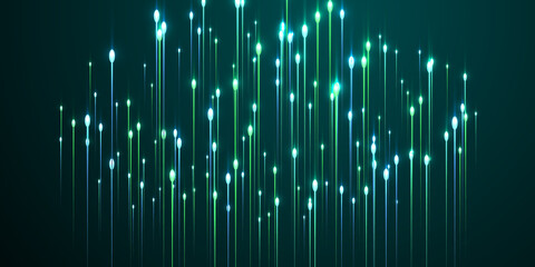 Digital vertical line streams data flows concept.
