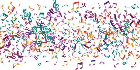 Music note symbols vector backdrop. Symphony