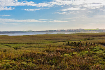 River Medway Estuary at Low Tide at Upchurch in Kent, England