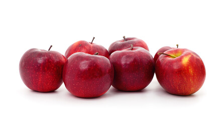 Many ripe red apples.