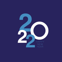 Happy New Year 2022 text design. Cover of business diary for 2022 with wishes. Brochure design template, card, banner. Vector illustration. Isolated on white background.	