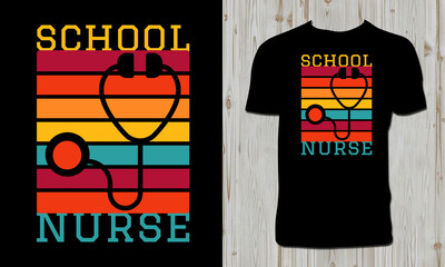 School Nurse Vintage T Shirt Design 