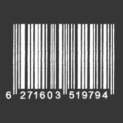 Bar Code isolated on gray background. Universal Product Scan Code in doodle style.