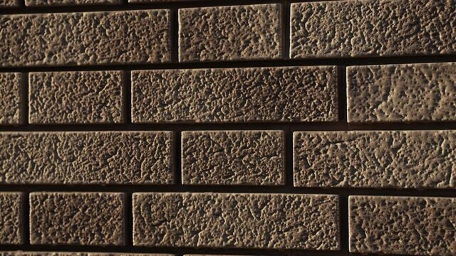 Close-up Of Wall Texture From Flexible Facade Panel Imitating Clinker