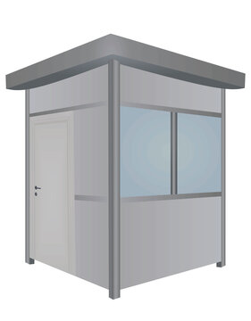 Outdoor sentry box. vector illustration