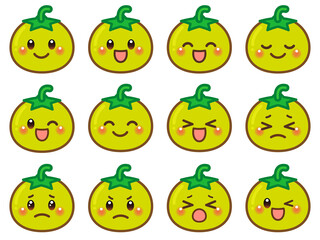 Obraz premium かわいいトマトの顔アイコン3