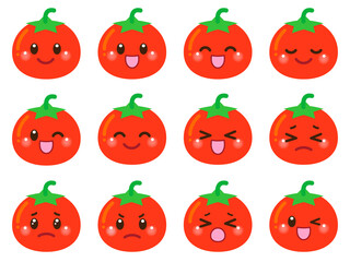 かわいいトマトの顔アイコン2