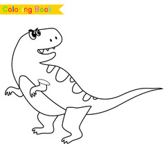 Coloring Page Dinosaurs Edition. Dinosaurs Color Book. Dinosaurs worksheet page. Educational printable colouring worksheet. Fun activity for kids. Vector illustration.