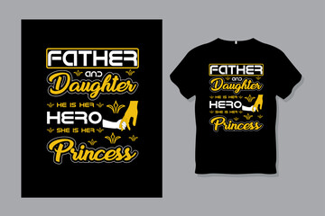 Father and Daughter T Shirt Design Template