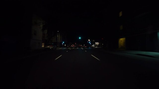 San Francisco Driving Plate Pacific Heights 06 Pine St at Broderick St at Night California USA