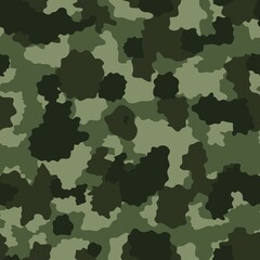 Fototapeta premium Green military camouflage, trendy modern army texture. Vector illustration.