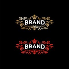Luxury brand name ornament design template for business name