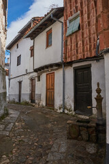 Fototapeta na wymiar Street in the pretty town of Hervas in Caceres, Spain. 