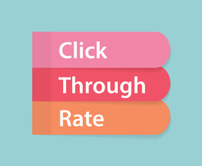 CTR Click-through rate written on colorful sticky notes- vector illustration