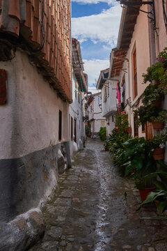 Street in the pretty town of Hervas in Caceres, Spain. 
