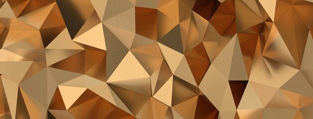 Abstract gold polygon background on texture.gold polygon geometric abstract background - obrazy, fototapety, plakaty