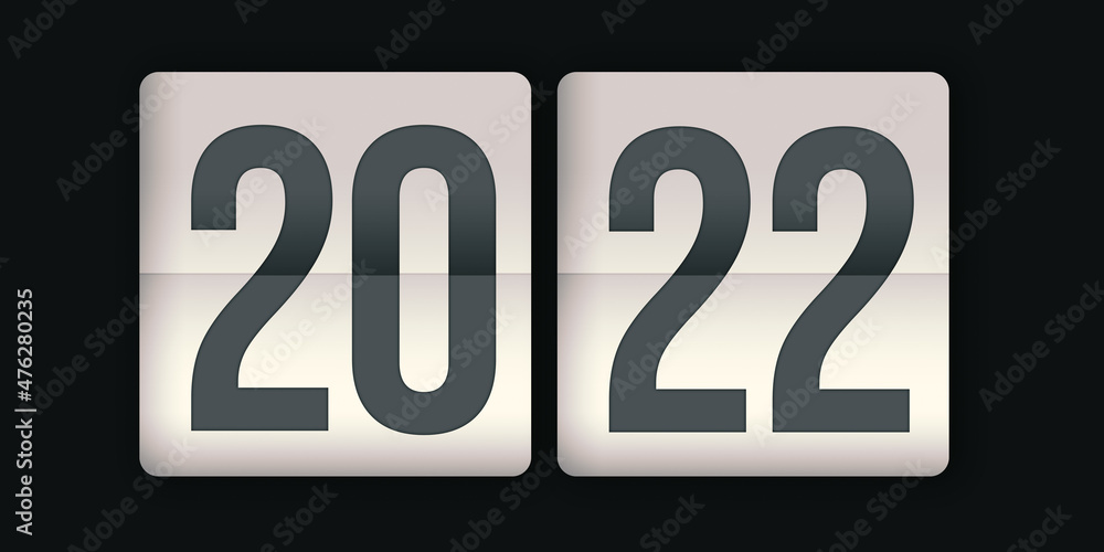 Poster new year minimalist concept background in time style with paper. abstract new year backdrop