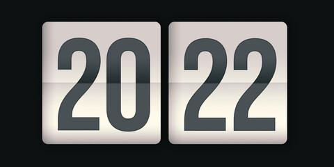 New Year Minimalist concept background in Time Style with Paper. Abstract new year backdrop