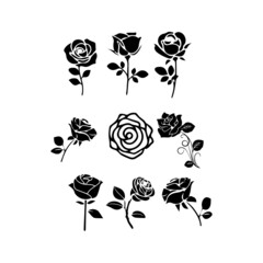 free black roses as logos, symbols, emblems, badges and more