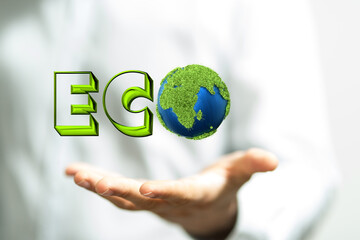 Eco inscription word on the background