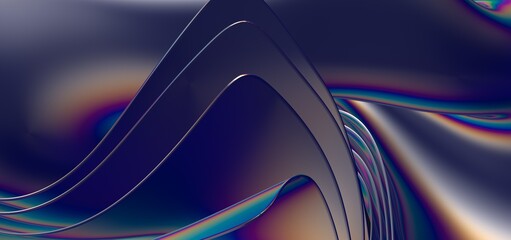 Obraz premium Modern colored poster, color dynamic wave flow, 3d render