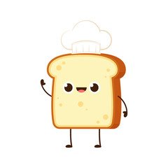 Bread character design. Bread on white background.