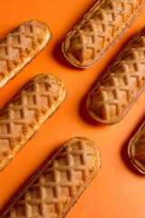 waffles sticks plain making patterns with orange background