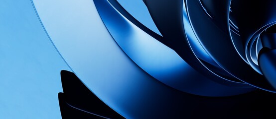 abstract blue and navy blue wave background, 3d rendering wavy wallpaper