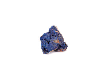 Macro mineral stone Malachite and Azurite against white background