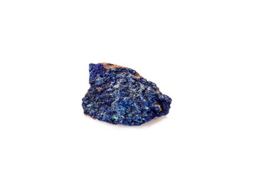 Macro mineral stone Malachite and Azurite against white background