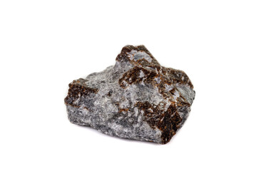 macro mineral stone Staurolite on a white background