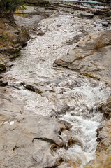 A small waterfall on steep rocks