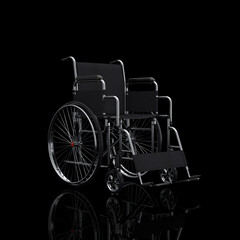 Empty Wheelchair. 3d Rendering