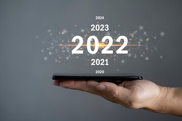 change to the next year to welcome the new year 2022