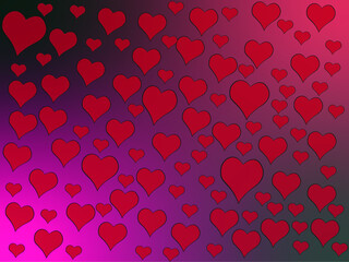Love pattern. Red Hearts Abstract Background. Happy Valentine's Day Banner. 