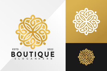 Luxury Boutique Ornament Logo Design Vector illustration template
