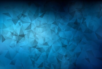 Dark BLUE vector shining triangular layout.