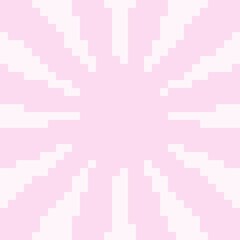 Pink Sunburst or Sunlight pixel art background. Vector illustration.