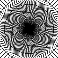 Black twisted circle line radar on the white background. Vector illustration.