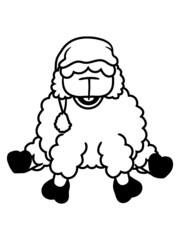 Sitzendes glückliches Schaf 