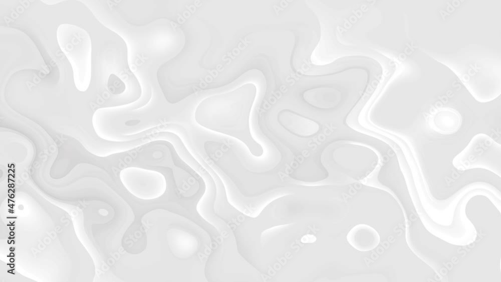 Poster white smooth glossy abstract elegant liquid animation background. seamless looping animation.