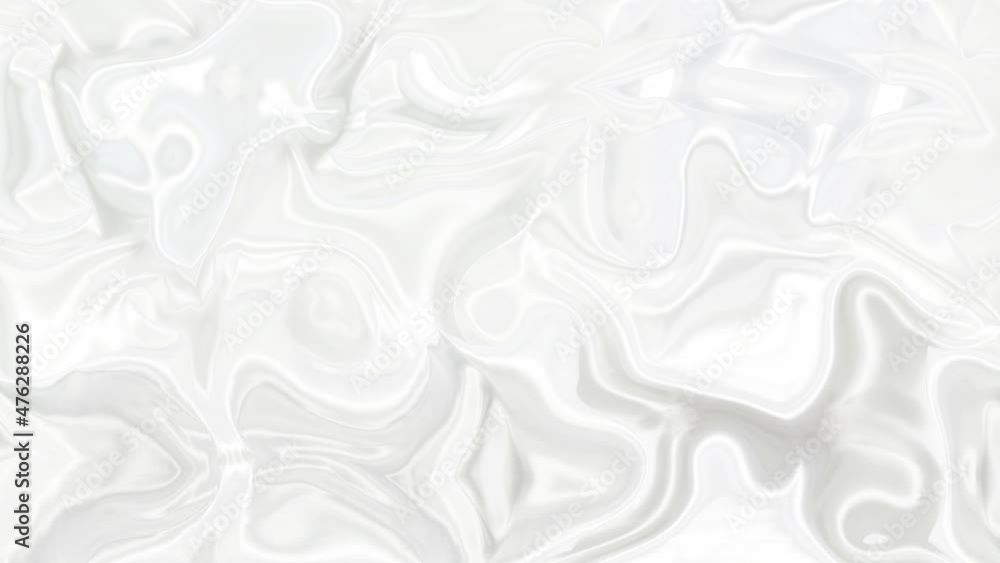 Poster white smooth glossy abstract elegant liquid animation background. seamless looping animation.