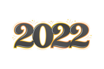 Happy New Year, Happy 2022, New Years Greeting, Happy New Year, 2022 Text, New Year Text, Year of the Tiger, Holiday Greeting Card, Vector Illustration Background