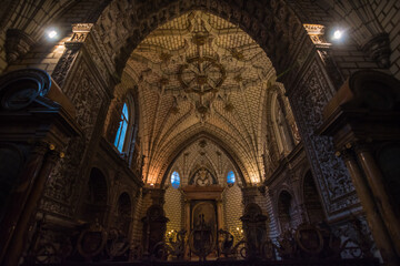 Fototapeta na wymiar Toledo, Spain, October 2019 - inner view of Toledo's Cathedral