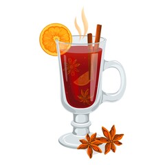 Mulled wine. Christmas warming drink. Spicy drink glegg, grog.