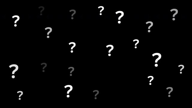 Question marks background, seamless looping animation with alpha channel