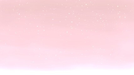 Paint the sky and the glittering stars with a pink and white watercolor background.