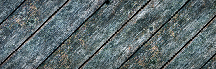 Diagonal old boards. Background. Texture. Panorama. Banner.